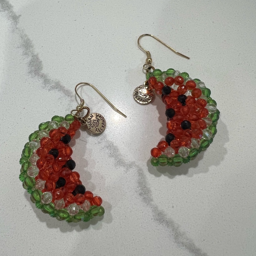 SUSAN ALEXANDRA Watermelon Beaded earrings